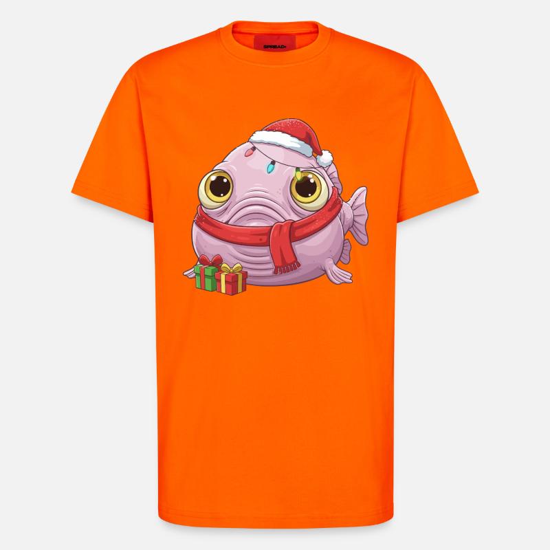 Lustiger Blobfisch - Weihnachtszeit mit... - T-Shirt - made by SPREAD - SUNSET ORANGE