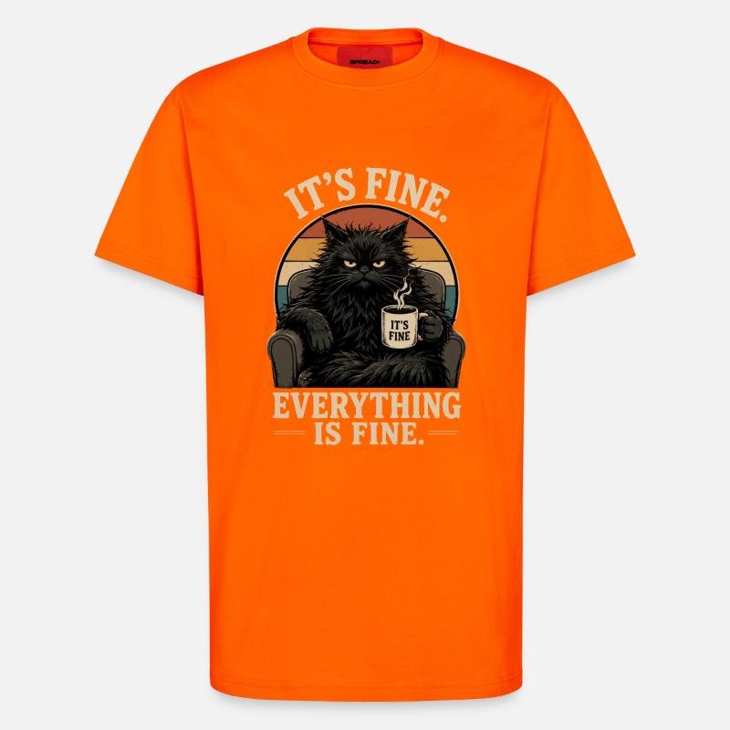 Everything is fine: hangover coffee - T-Shirt - made by SPREAD - SUNSET ORANGE