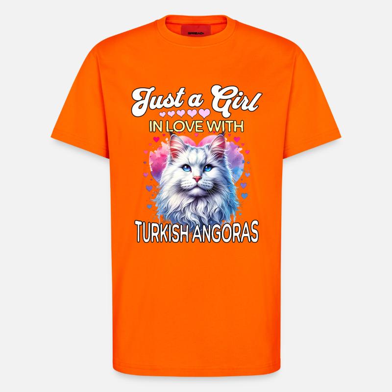 Türkisch Angorakatze Mädchen - T-Shirt - made by SPREAD - SUNSET ORANGE