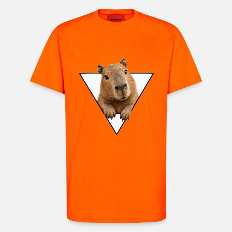 Kapybara im Dreieck - T-Shirt - made by SPREAD - SUNSET ORANGE