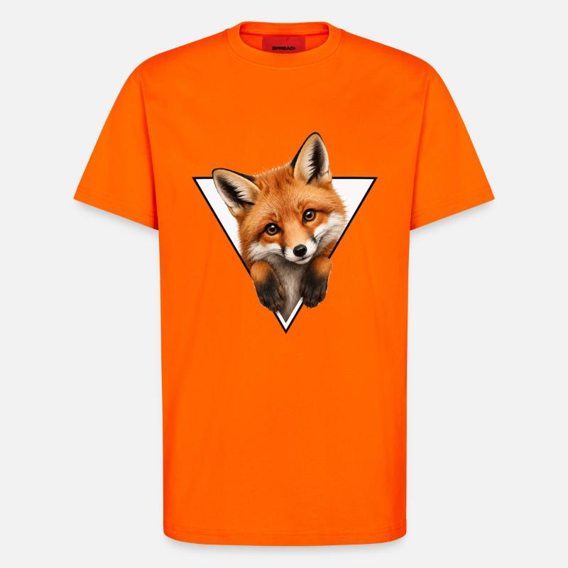 Fuchs im Dreieck-Illustration - T-Shirt - made by SPREAD - SUNSET ORANGE