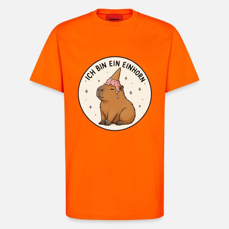 Capybara Einhorn - T-Shirt - made by SPREAD - SUNSET ORANGE