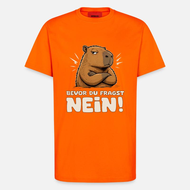 Capybara Attitude Nein! - T-Shirt - made by SPREAD - SUNSET ORANGE