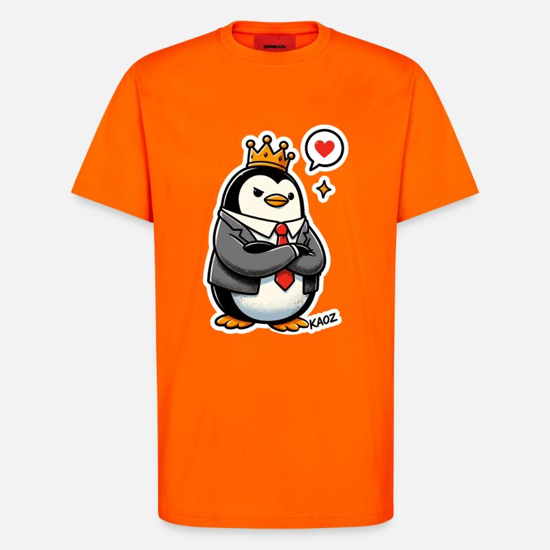 Gekrönter Pinguin - T-Shirt - made by SPREAD - SUNSET ORANGE