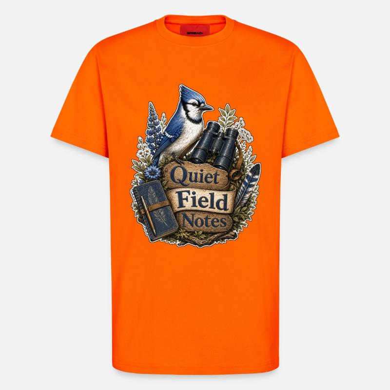 Quiet Field Notes Wolken - T-Shirt - made by SPREAD - SUNSET ORANGE
