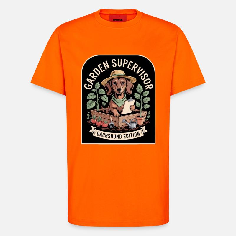 Teckel Jardinier - T-shirt bio décontracté fabriqué en UE - SUNSET ORANGE