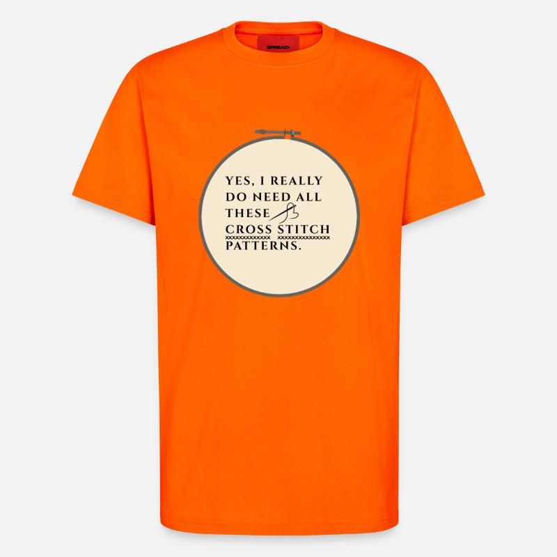 Cross Stitch Pattern Obsession - T-Shirt - made by SPREAD - SUNSET ORANGE