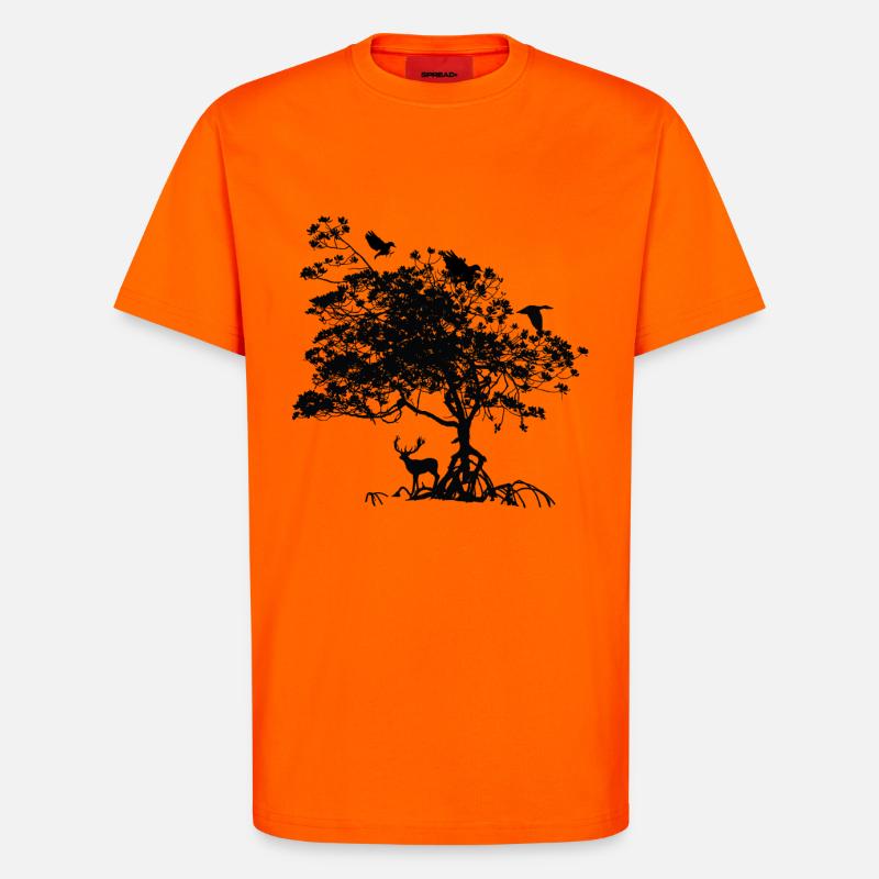 baum tiere geschenk - T-Shirt - made by SPREAD - SUNSET ORANGE