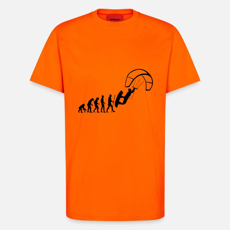 Cerf-volant Evolution - T-shirt bio décontracté fabriqué en UE - SUNSET ORANGE