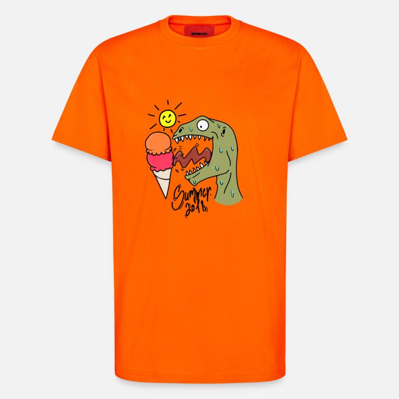 Sommer Dino - T-Shirt - made by SPREAD - SUNSET ORANGE