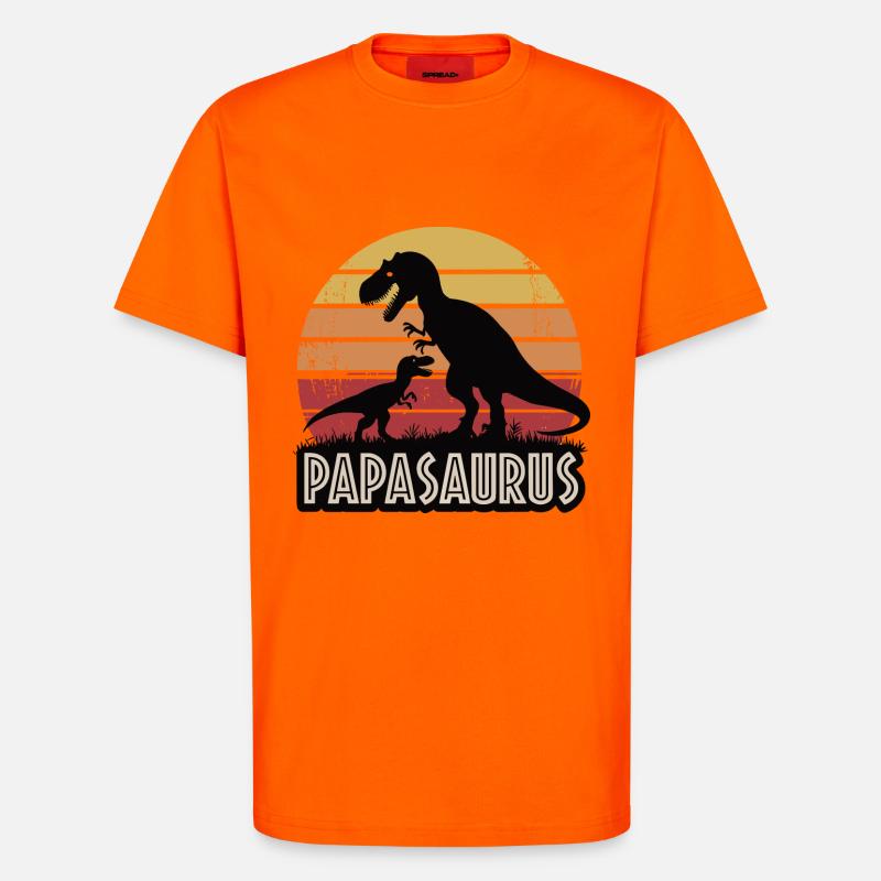 Papasaurus - T-Shirt - made by SPREAD - SUNSET ORANGE