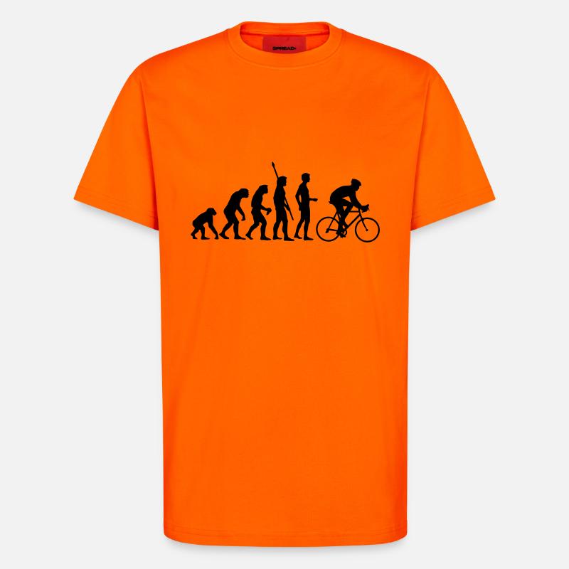 evolution_radfahrer - T-Shirt - made by SPREAD - SUNSET ORANGE