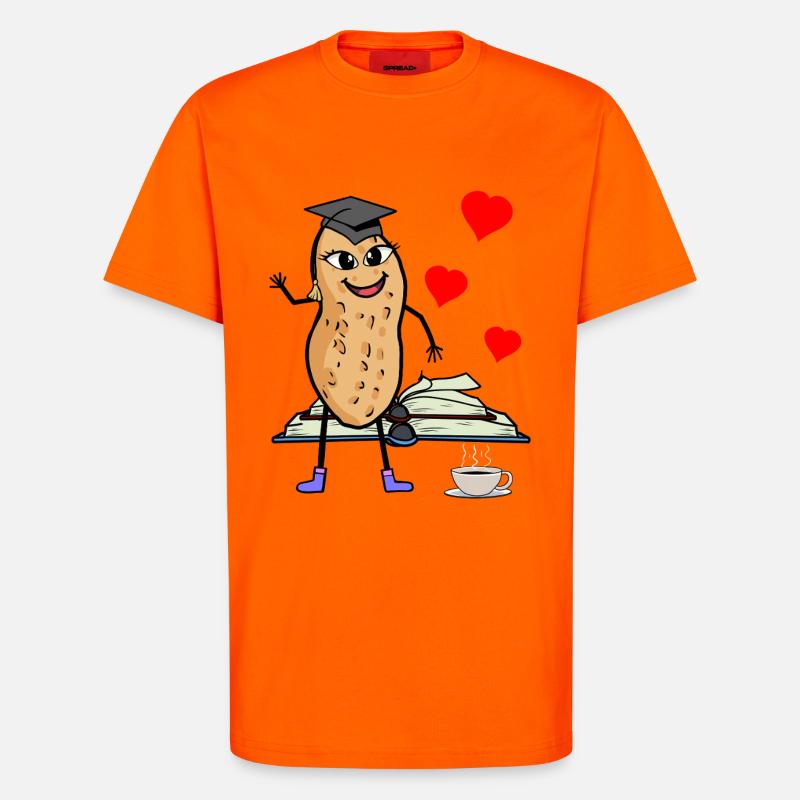 Erdnuss Studentin Studieren Studium Uni - T-Shirt - made by SPREAD - SUNSET ORANGE
