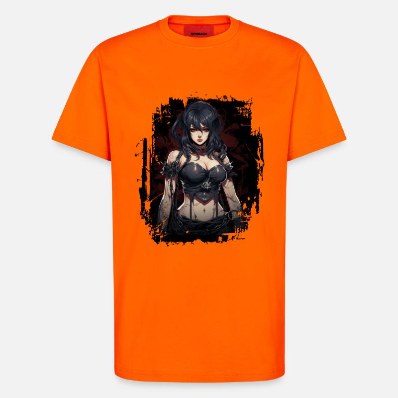 Fittes Gothic Mädchen - T-Shirt - made by SPREAD - SUNSET ORANGE