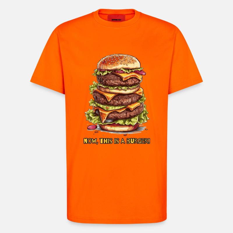 nun, das ist ein Burger - T-Shirt - made by SPREAD - SUNSET ORANGE