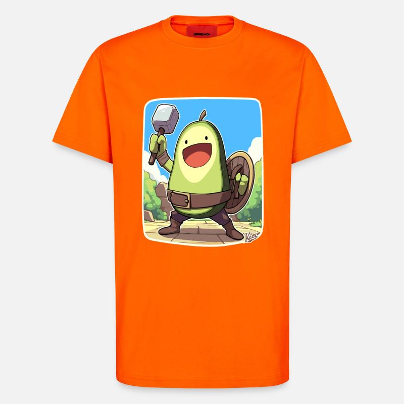 Funny Warrior Avocado - T-Shirt - made by SPREAD - SUNSET ORANGE