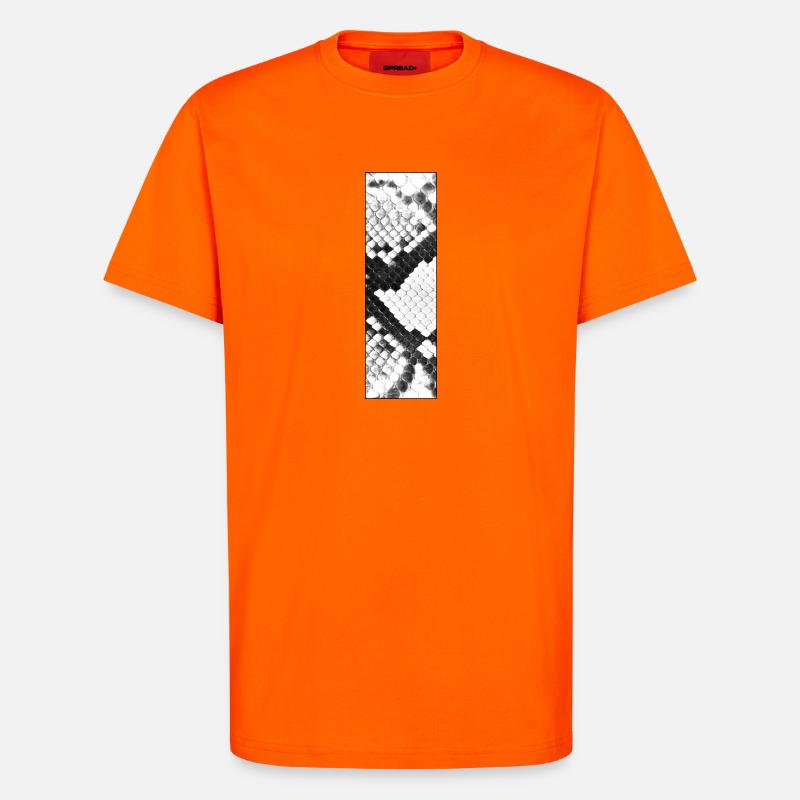Schlangenleder-Design Buchstabe l - T-Shirt - made by SPREAD - SUNSET ORANGE