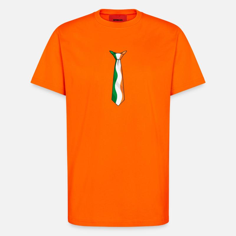 Cravate d’Irlande – Conception du drapeau - T-shirt bio décontracté fabriqué en UE - SUNSET ORANGE