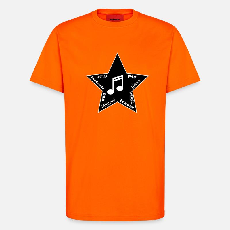 EDM Techno Stern - T-Shirt - made by SPREAD - SUNSET ORANGE