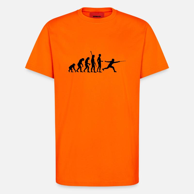 evolution_fechter_b - T-Shirt - made by SPREAD - SUNSET ORANGE