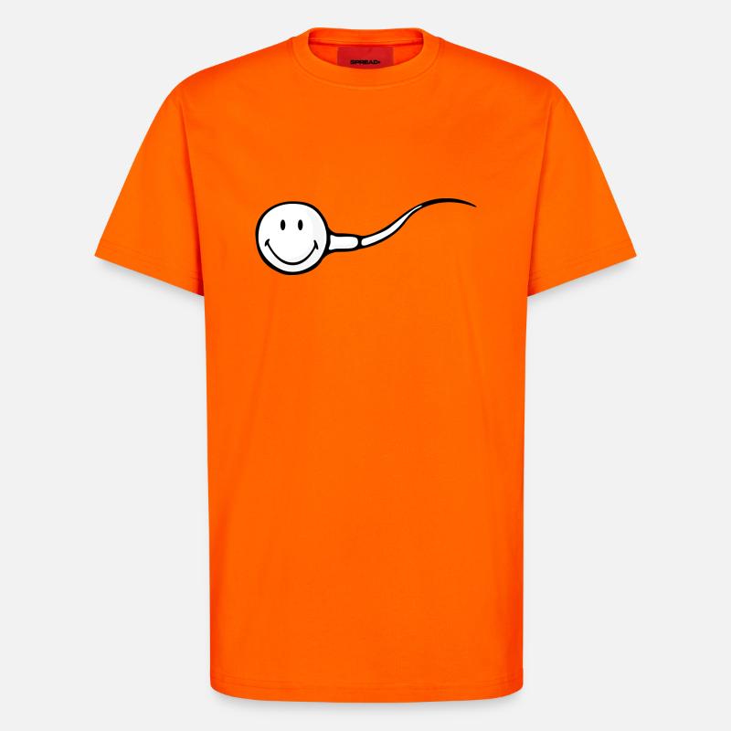 Smiley sæd - Organic relaxed T-shirt made in EU - SUNSET ORANGE