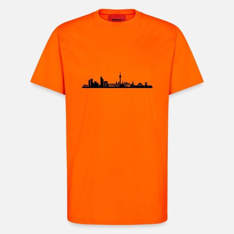 Dusseldorf Skyline - T-shirt bio décontracté fabriqué en UE - SUNSET ORANGE