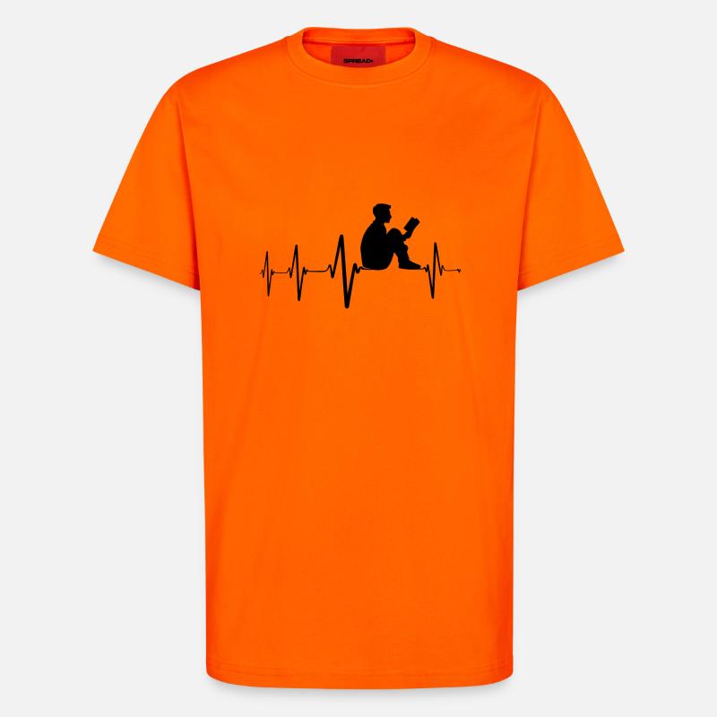 Lesen, Reading, Romane Geschenke - T-Shirt - made by SPREAD - SUNSET ORANGE