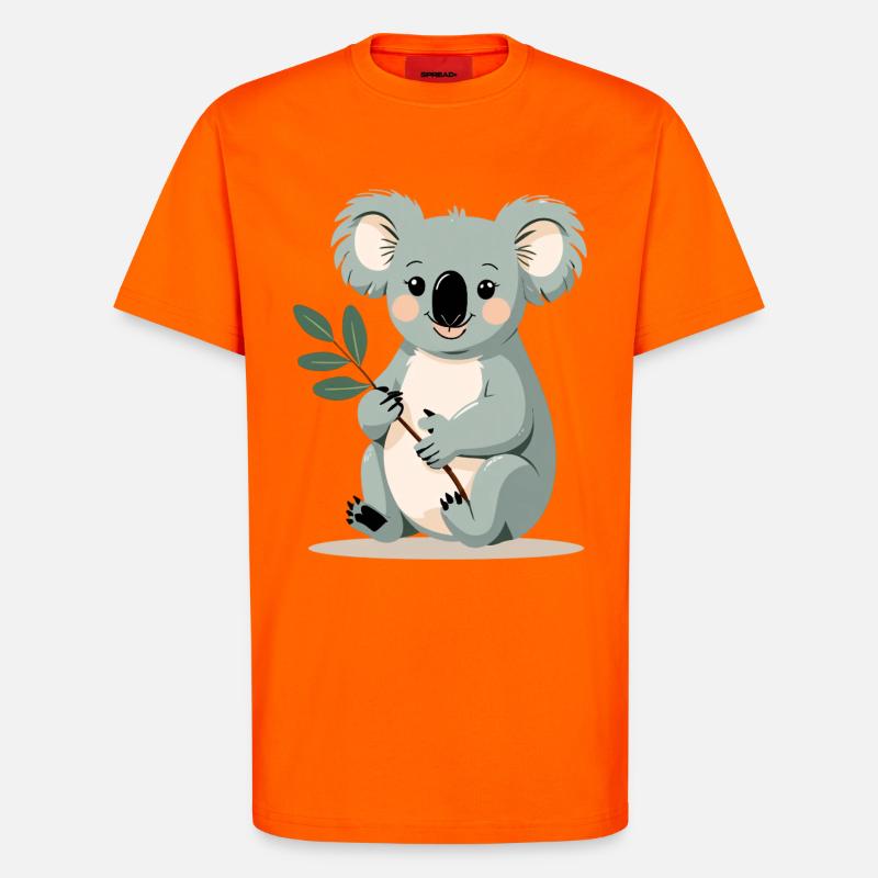 Small koala with a leaf branch - T-Shirt - made by SPREAD - SUNSET ORANGE