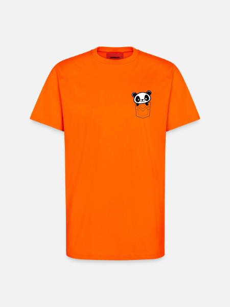 Panda Peeking From Pocket - T-Shirt - made by SPREAD - SUNSET ORANGE
