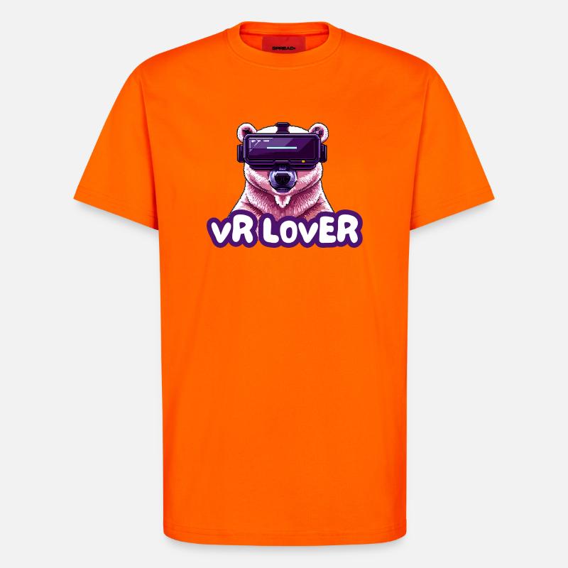 VR Bär mit Virtual Reality Brille - T-Shirt - made by SPREAD - SUNSET ORANGE