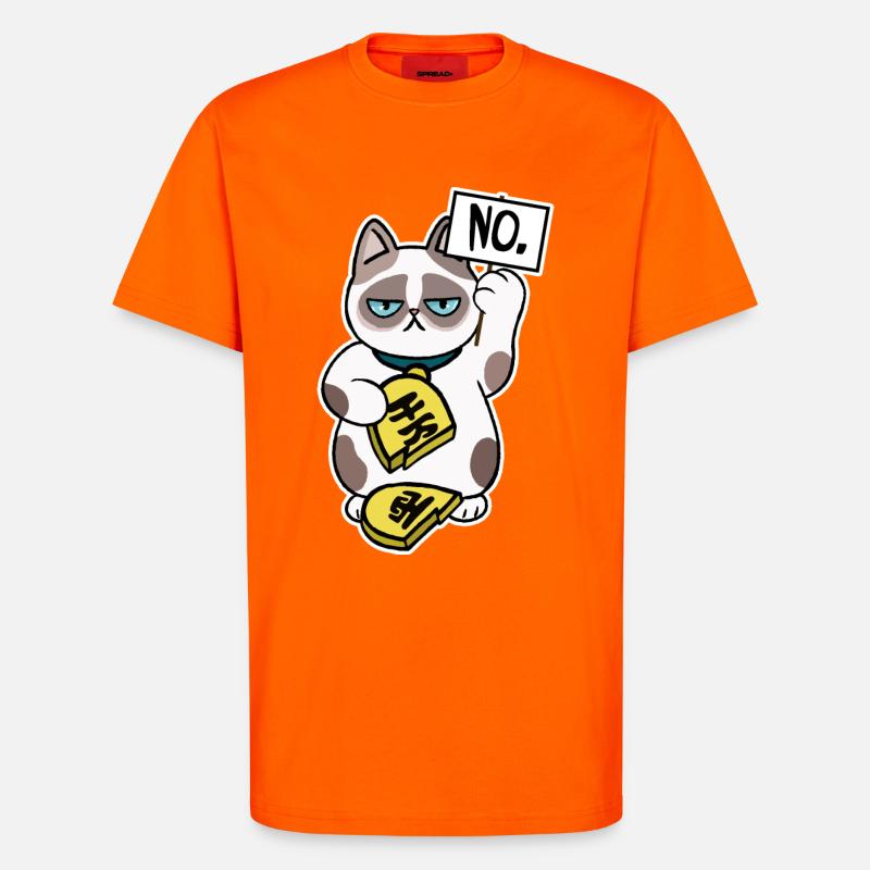 Conception de chat malchanceux - T-shirt bio décontracté fabriqué en UE - SUNSET ORANGE