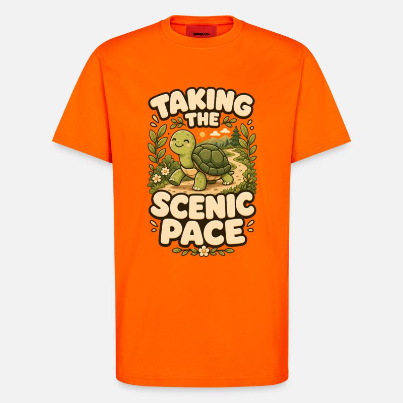 Taking The Scenic Pace Turtle - T-Shirt - made by SPREAD - SUNSET ORANGE