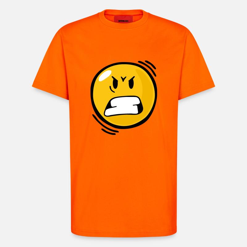 Smiley Anger - Organic Relaxed t-paita Made in EU - SUNSET ORANGE