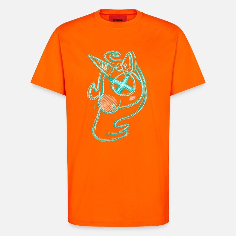 Uni vert mort - T-shirt bio décontracté fabriqué en UE - SUNSET ORANGE