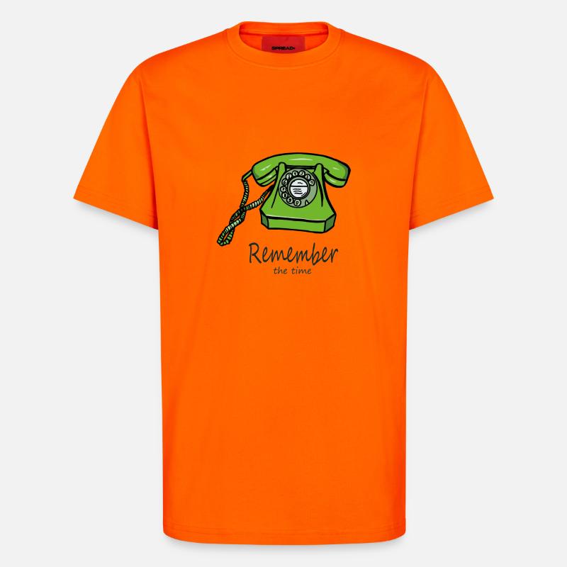 RememberTelefon - T-shirt bio décontracté fabriqué en UE - SUNSET ORANGE