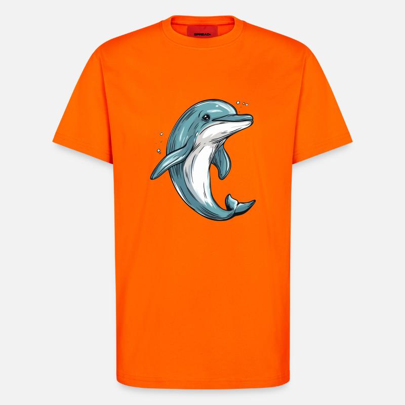 Little dolphin - T-Shirt - made by SPREAD - SUNSET ORANGE