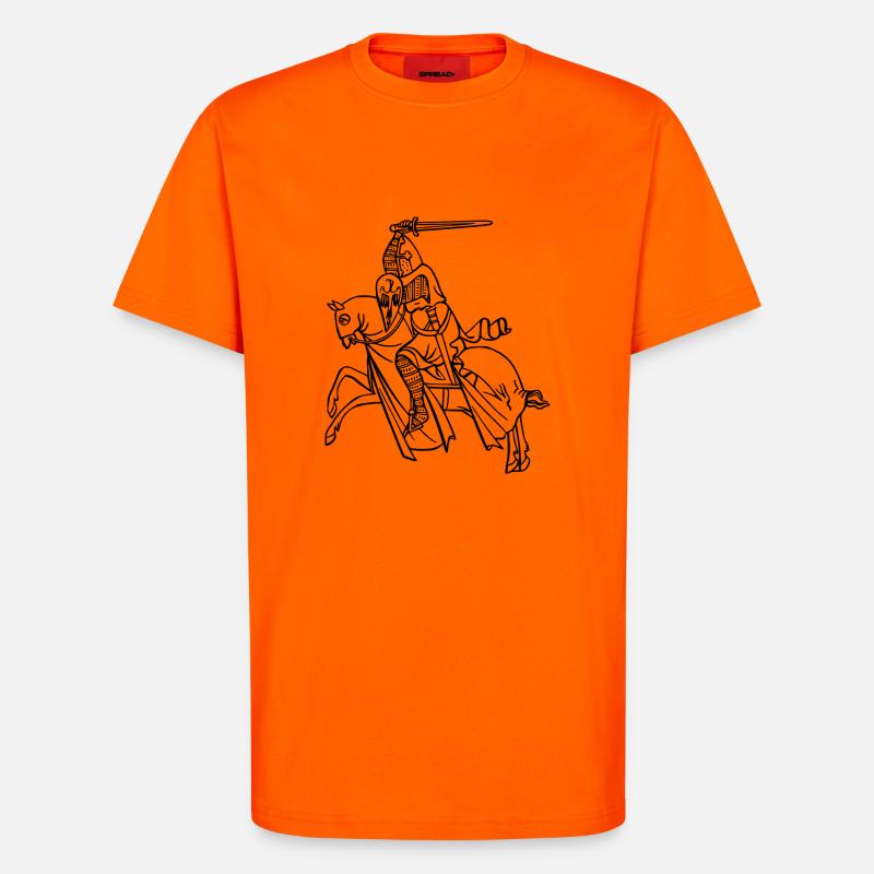 épée épée chevalier chevalier armor9 - T-shirt bio décontracté fabriqué en UE - SUNSET ORANGE