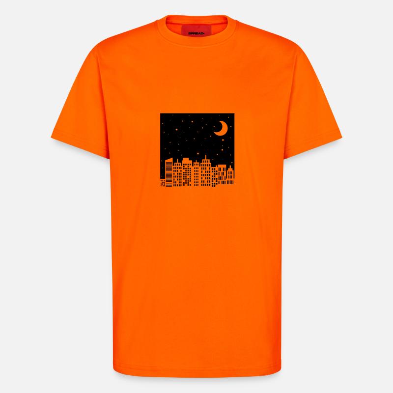 Nachthimmel Skyline - T-Shirt - made by SPREAD - SUNSET ORANGE