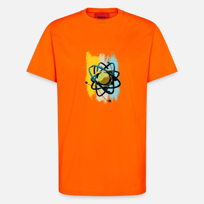 Atomic Nucleus, Physics, Science - T-Shirt - made by SPREAD - SUNSET ORANGE