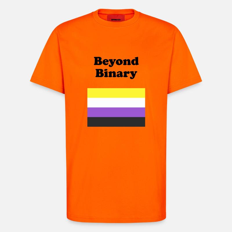 Non Binary Flag Beyond Binary - T-Shirt - made by SPREAD - SUNSET ORANGE