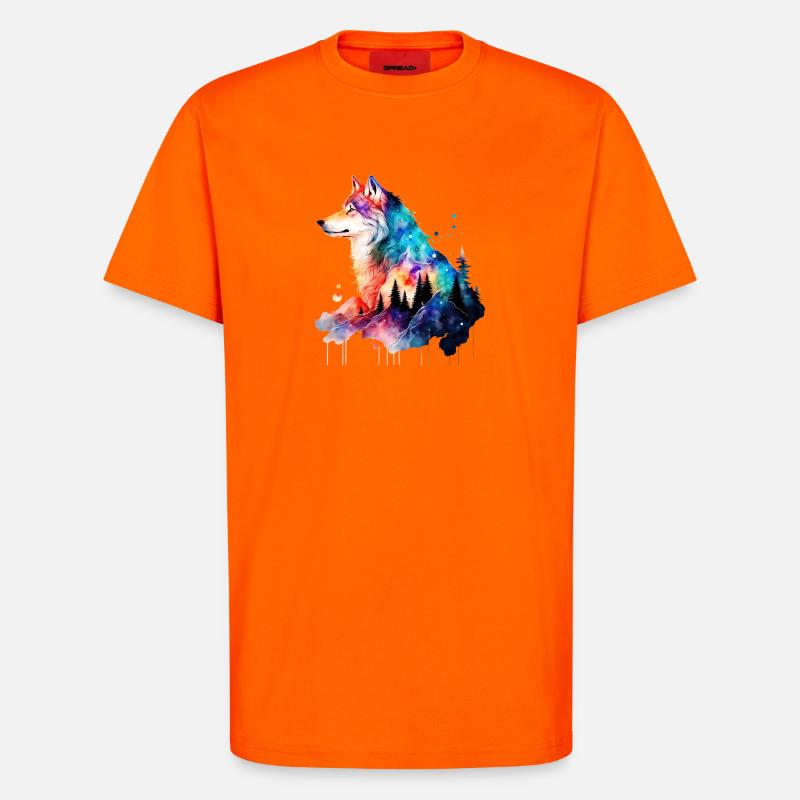 Wolf - T-Shirt - made by SPREAD - SUNSET ORANGE