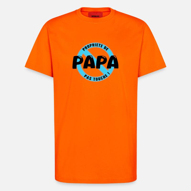 Papas Eigentum, Schwarz - T-Shirt - made by SPREAD - SUNSET ORANGE