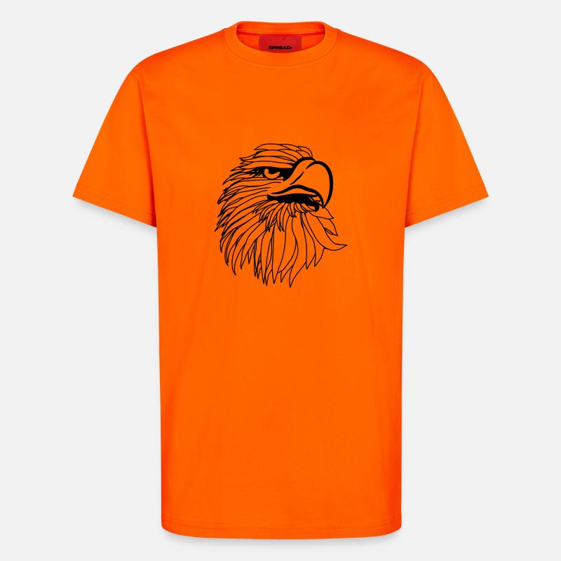 Aigle aigle chauve - T-shirt bio décontracté fabriqué en UE - SUNSET ORANGE