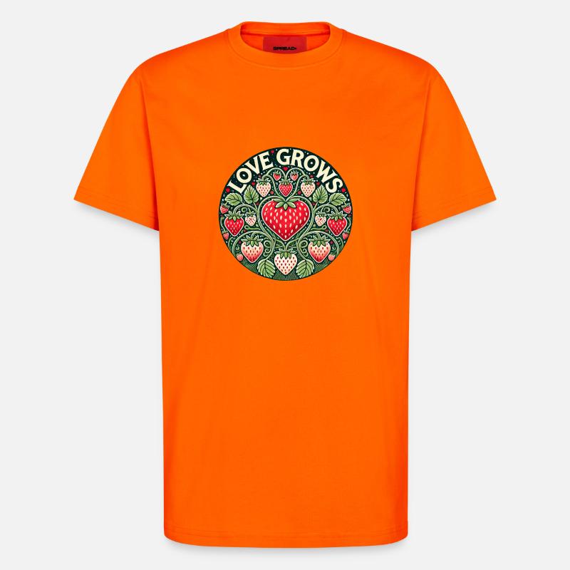Liebe baut Erdbeere an - T-Shirt - made by SPREAD - SUNSET ORANGE