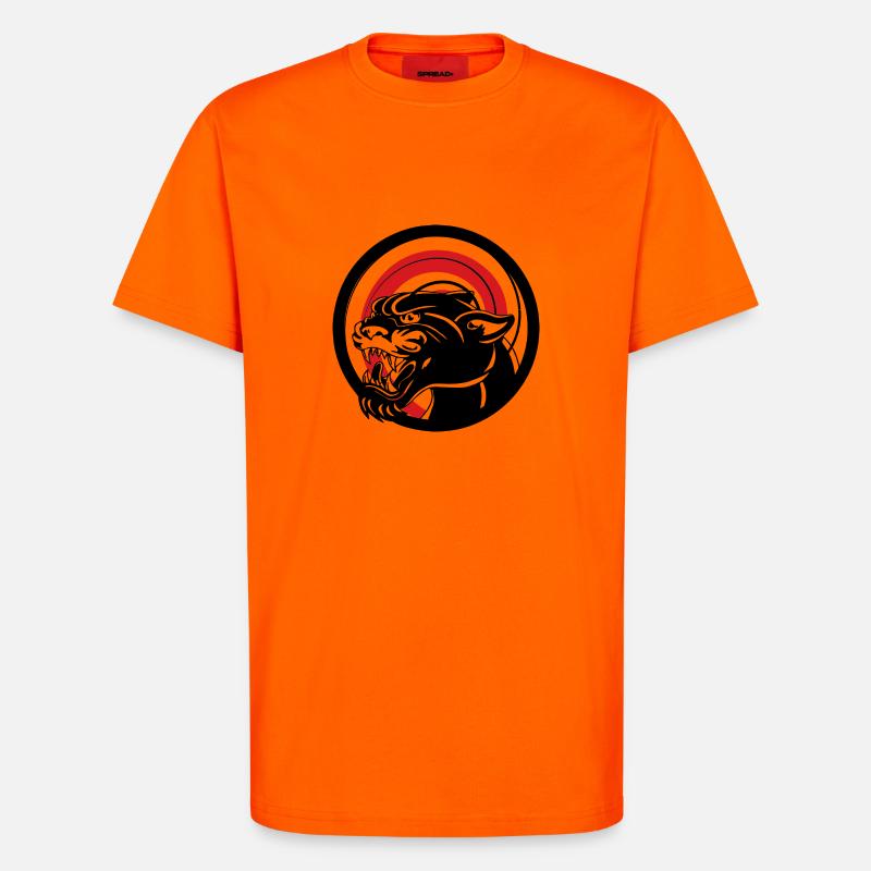 Tier schwarz Kratzer - T-Shirt - made by SPREAD - SUNSET ORANGE