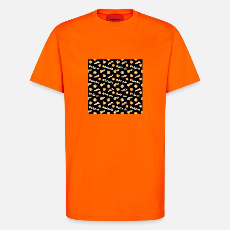 Bitcoin Pattern - Crypto - Cryptocurrency - Btc - T-Shirt - made by SPREAD - SUNSET ORANGE