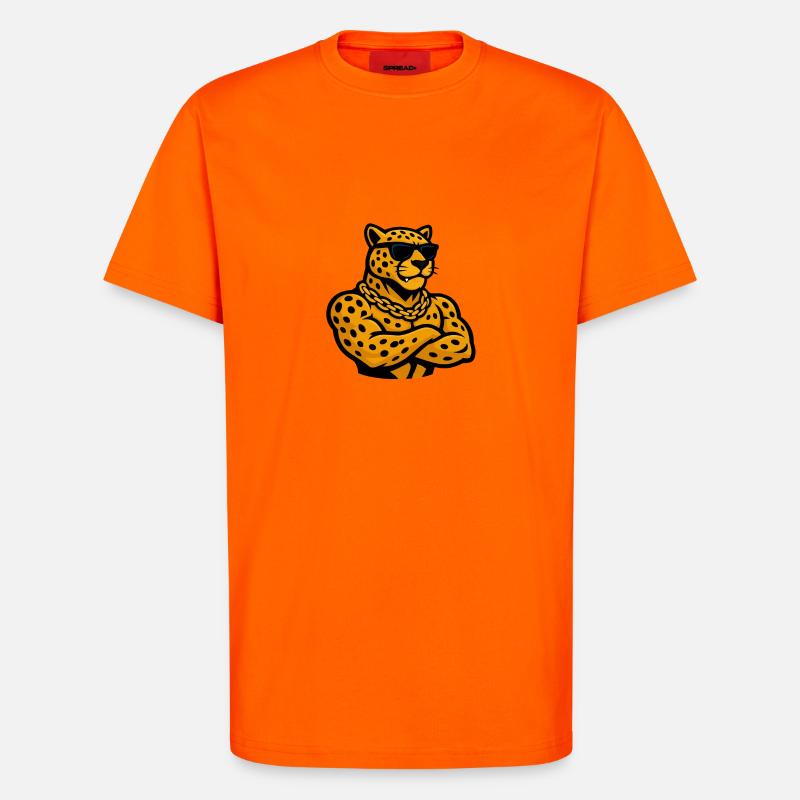 leopard gepard comic - T-Shirt - made by SPREAD - SUNSET ORANGE