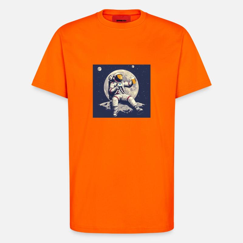 ASTRONAUT BEACH BIER - T-Shirt - made by SPREAD - SUNSET ORANGE