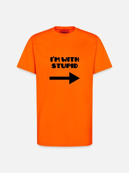 I'm with stupid :) - T-Shirt - made by SPREAD - SUNSET ORANGE