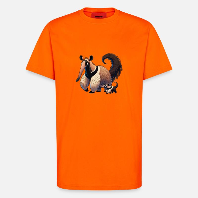 Ameisenbärmit Kind - T-Shirt - made by SPREAD - SUNSET ORANGE
